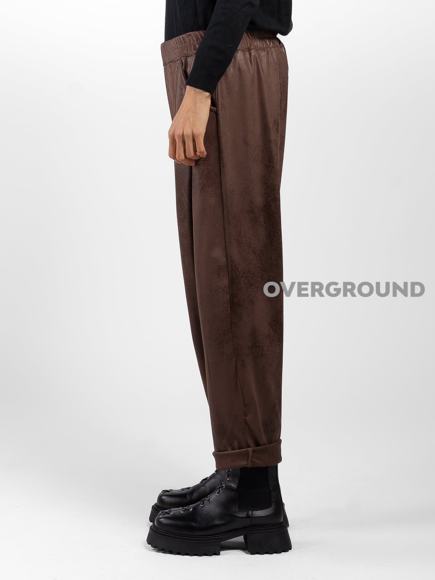 Pantalone ecopelle cuciture frontali