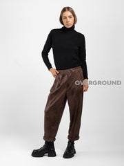 Pantalone ecopelle cuciture frontali