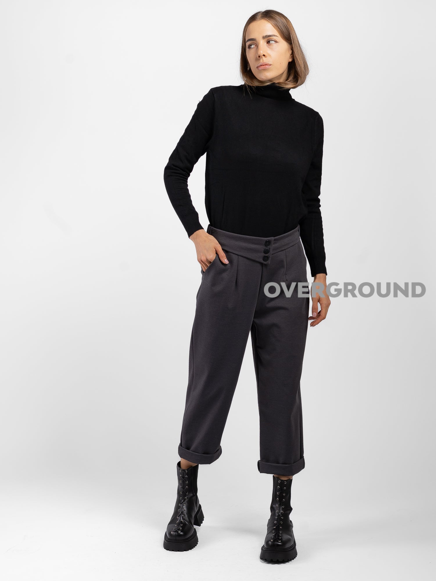REGULAR LEG TROUSERS WITH BUTTONS 