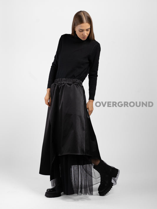 GONNA OVER DOPPIO TESSUTO CON TULLE - OVERGROUND STORE 