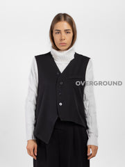 GILET CON ABBOTTONATURA ASIMMETRICA W