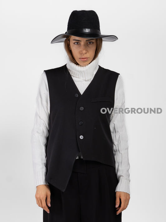 GILET CON ABBOTTONATURA ASIMMETRICA W