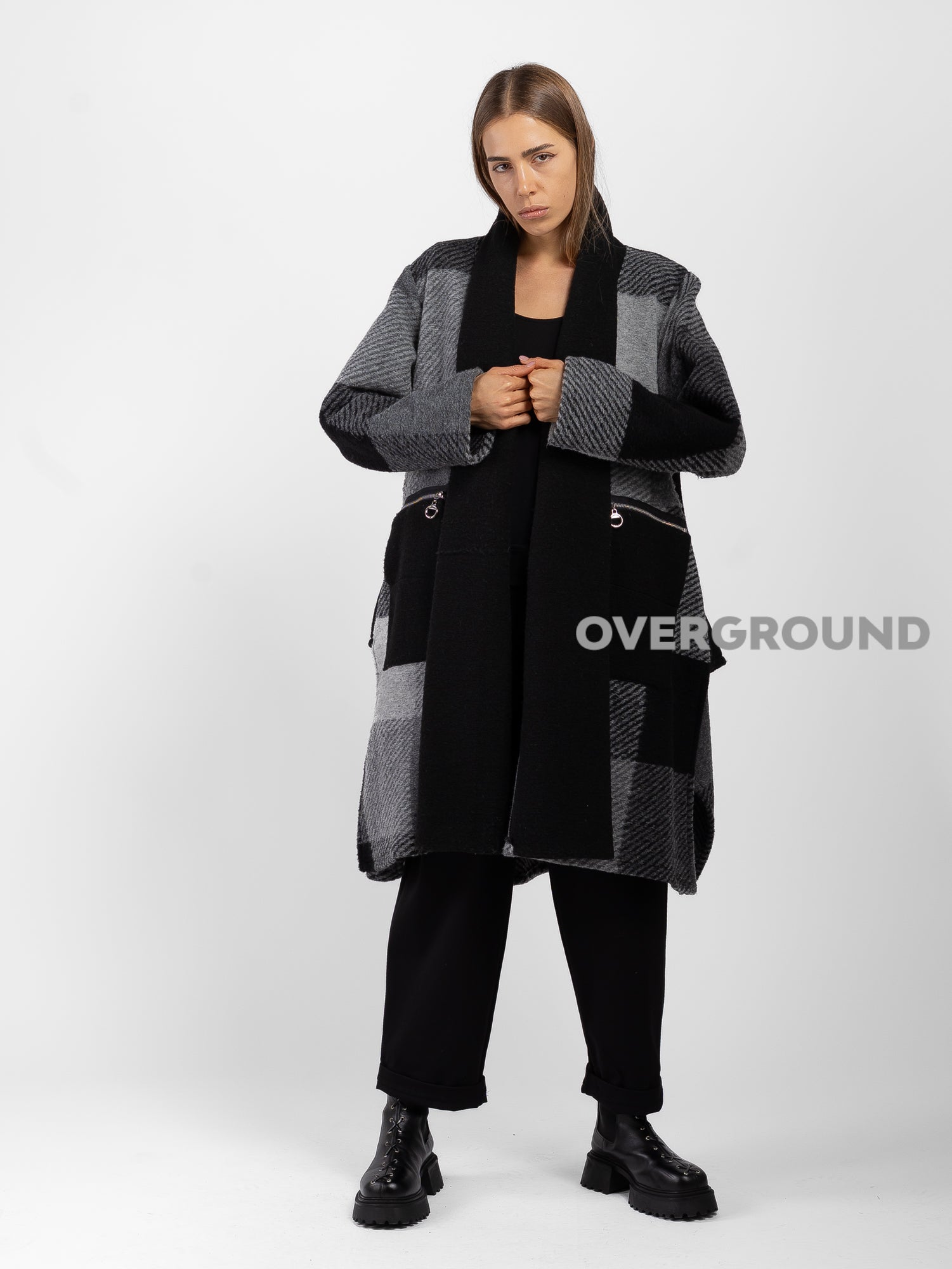 FANTASY DUSTER COAT WITH POCKETS AND ZIPPER