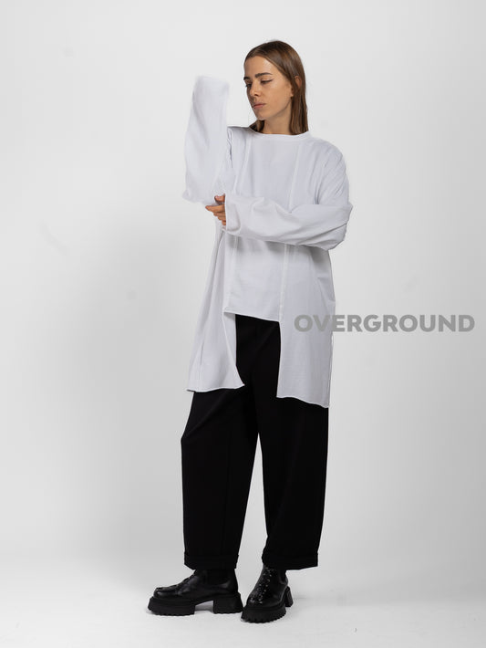 MAGLIA OVER ASIMMETRICA CON CUCITURE