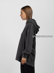 FELPA CON CERNIERA DAVANTI E CAPPUCCIO