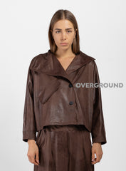 Giacca corta in ecopelle