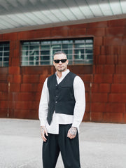 GILET CON ABBOTTONATURA ASIMMETRICA - OVERGROUND STORE 