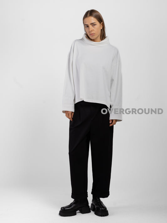 oversized boat neck blouse