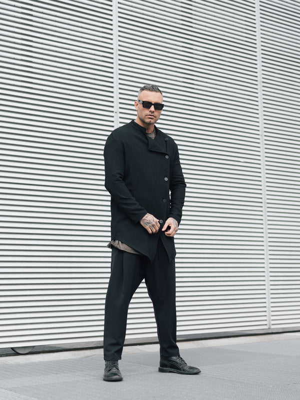 GIACCA CON ABBOTTONATURA TRASVERSALE TESS. LAVORATO - OVERGROUND STORE 