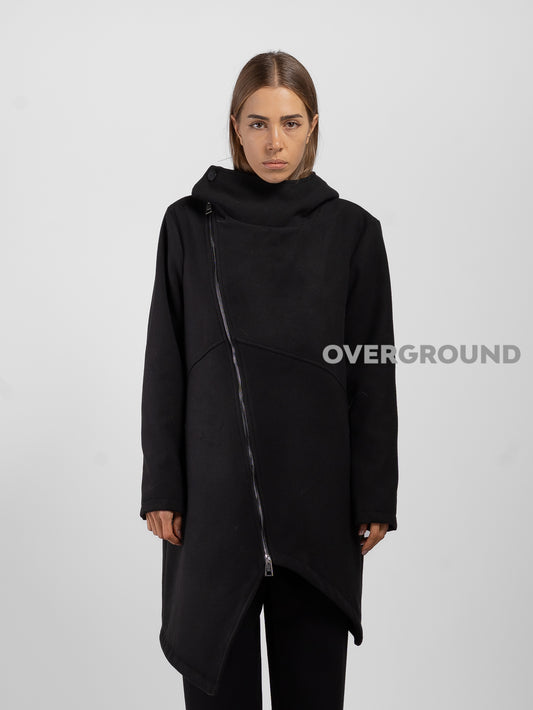 Jacket with cross zip and Z button closure