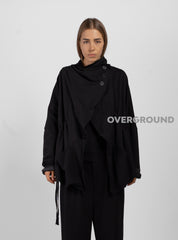 OVERSIZED DUSTER SWEATSHIRT WITH ASYMMETRIC BUTTONING