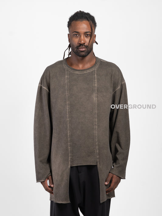 MAGLIA OVER ASIMMETRICA CON CUCITURE