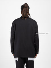 JACKET WITH CROSS BUTTONING IN WORKED FABRIC