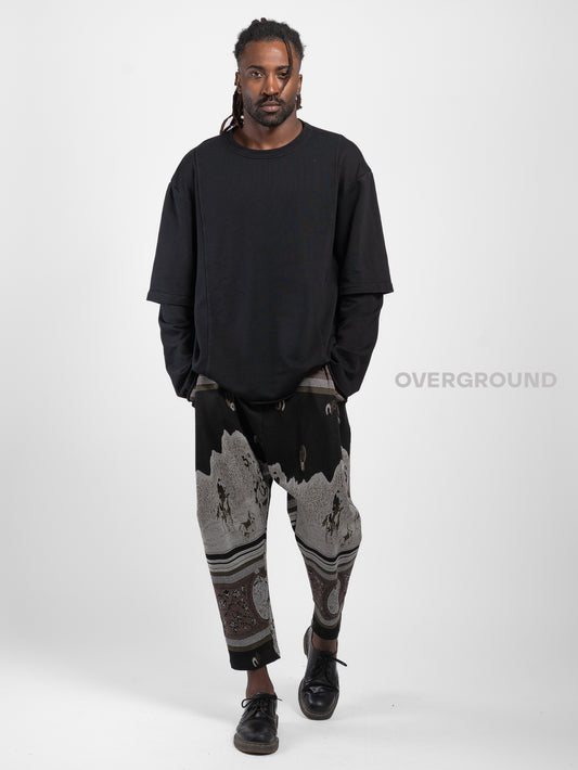 PANTALONE CAVALLO BASSO IN FANTASIA GIAPPONESE Z - OVERGROUND STORE 