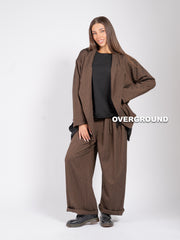 PANTALONE OVER GAMBULE LARGO CON RIPRESA LATERALE