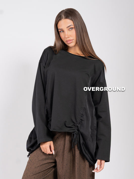 MAGLIA OVER DOPPIO TESSUTO CON RIPRESE