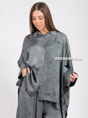 CAMICIA OVER LUNGA FANTASIA MANICA LARGA