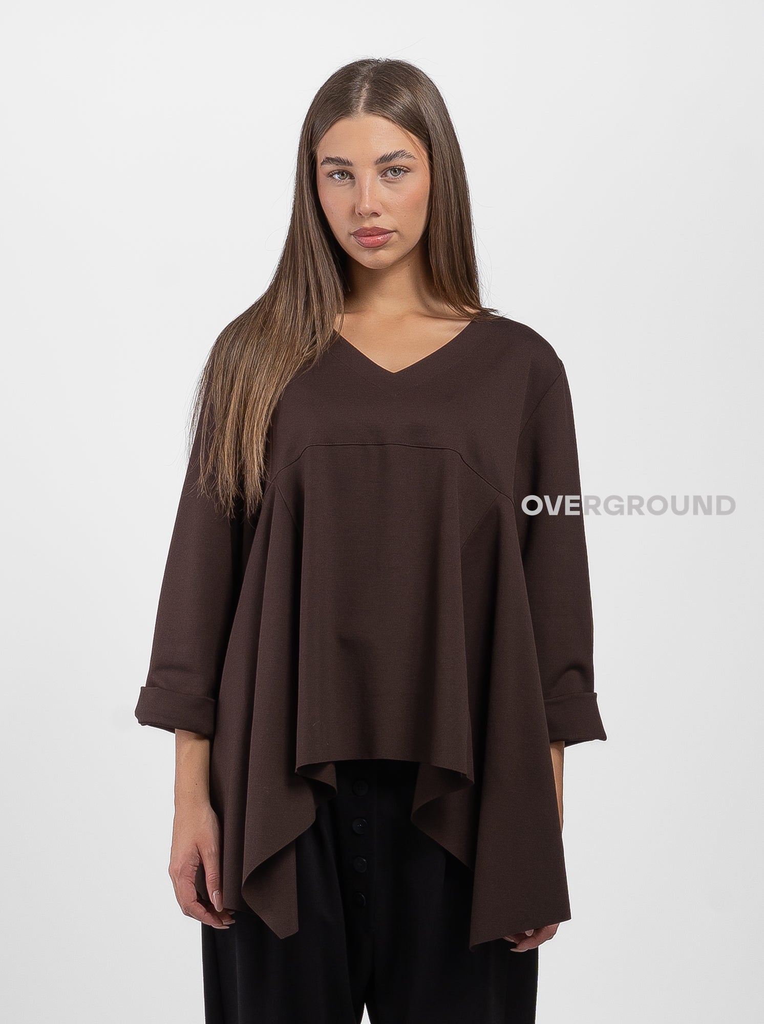 BLUSA OVER ASIMMETRICA SCOLLO A V - OVERGROUND STORE 