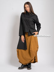 CAMICIA OVER ASIMMETRICA CON CUCITURE DAVANTI