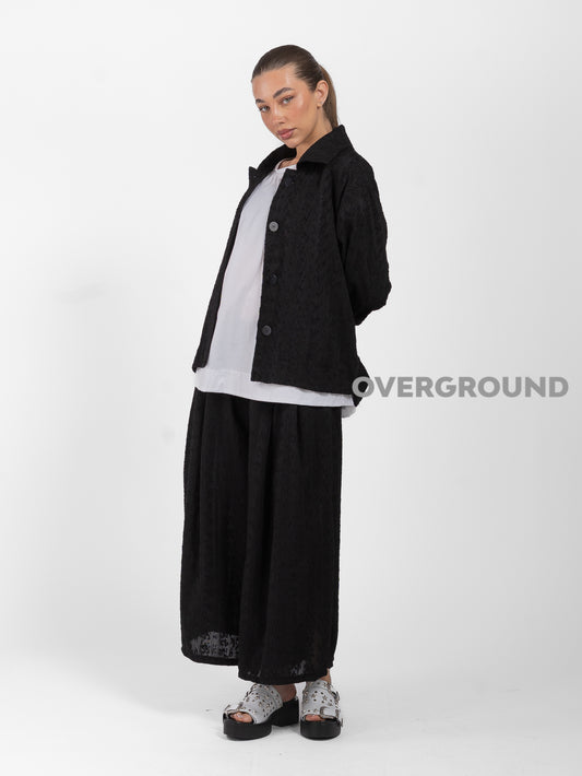 PANTALONE GAMBULE LARGO TESSUTO LAVORATO - OVERGROUND STORE 
