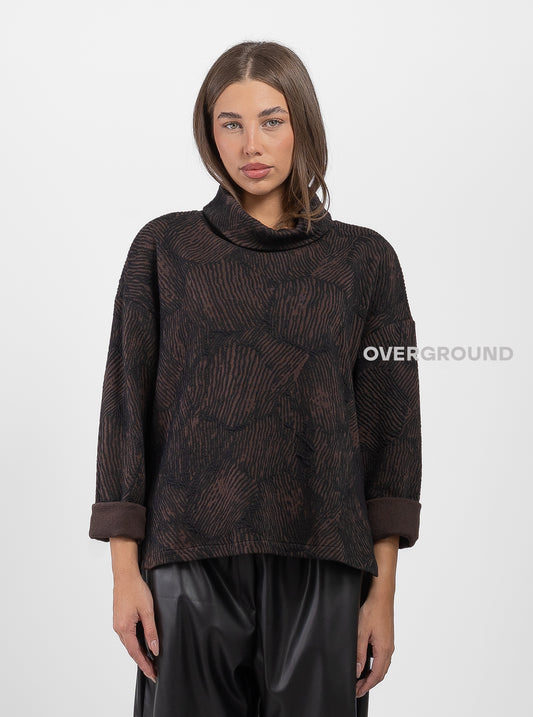 MAGLIA COLLO A BARCA TESSUTO LAVORATO - OVERGROUND STORE 