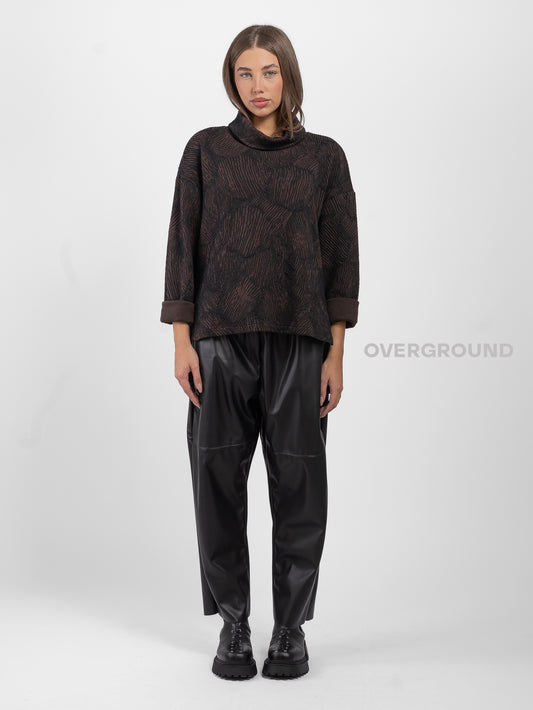 BOAT NECK SWEATER IN WORKED FABRIC