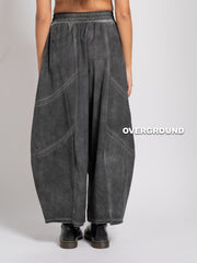PANTALONE OVER GAMBULE LARGO CON CUCITURE
