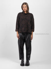 BOAT NECK SWEATER IN WORKED FABRIC