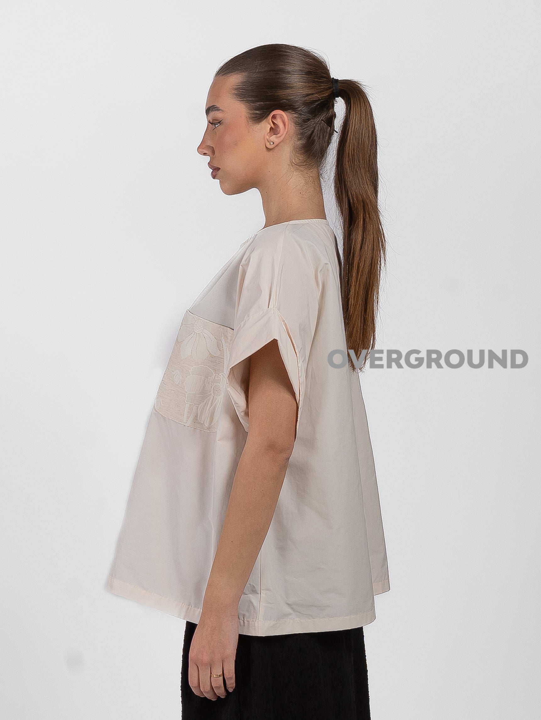 BLUSA OVER DOPPIO TESSUTO CON TASCA LATERALE - OVERGROUND STORE 