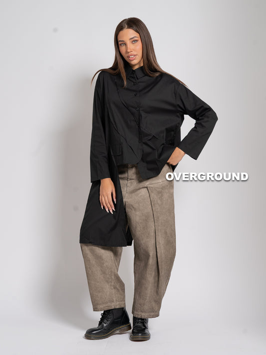PANTALONE OVER CON PENS E CUCITURA SUL GAMBULE