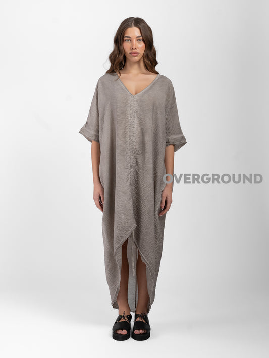 ABITO LUNGO OVER SCOLLO A V CON RIPRESA CENTRALE - OVERGROUND STORE 