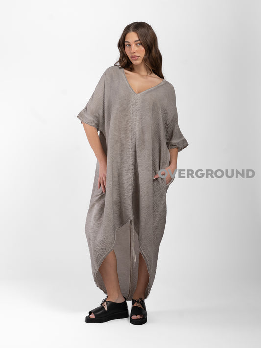 ABITO LUNGO OVER SCOLLO A V CON RIPRESA CENTRALE - OVERGROUND STORE 