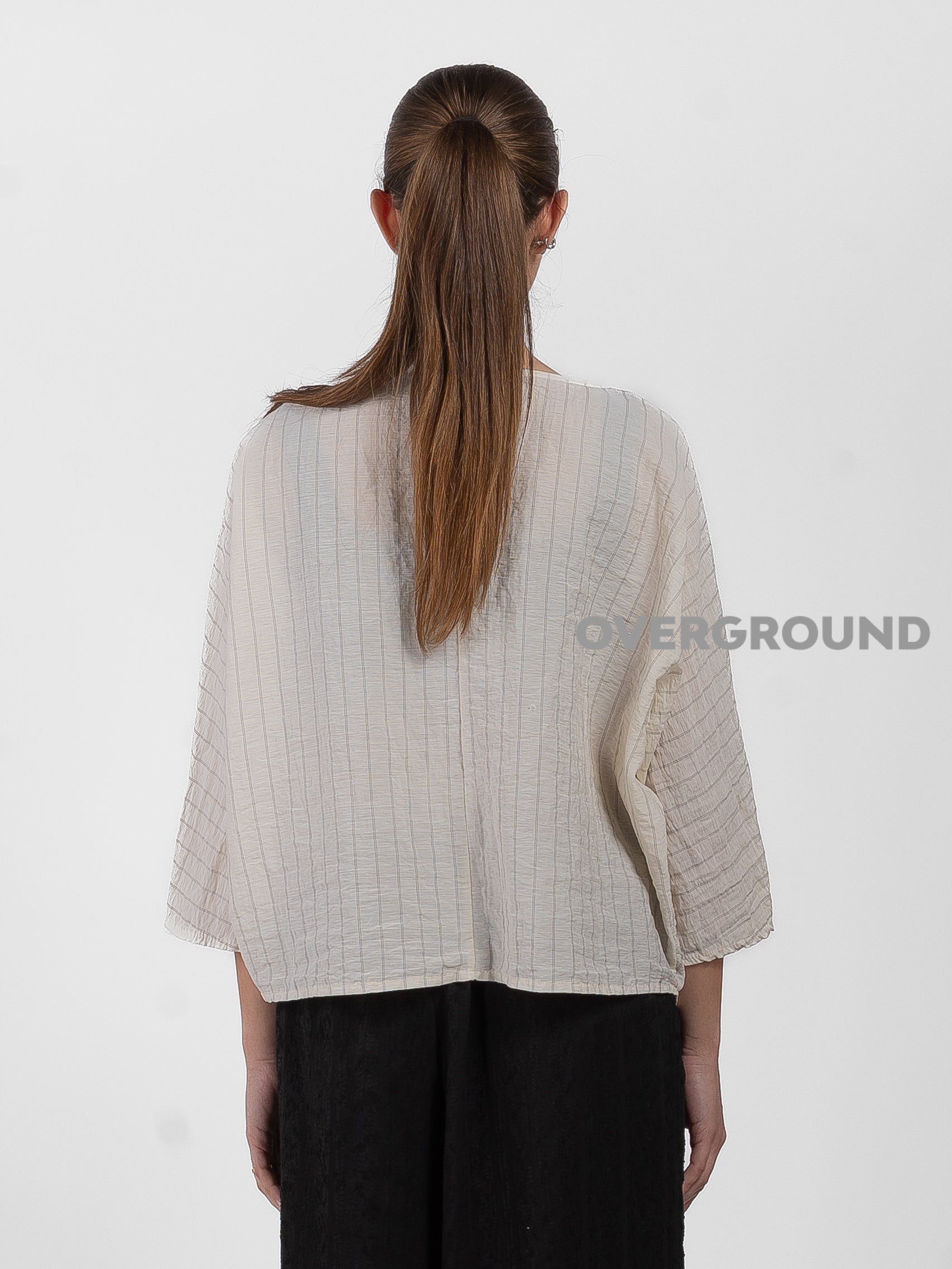 BLUSA OVER ASIMMETRICA RIGATA - OVERGROUND STORE 