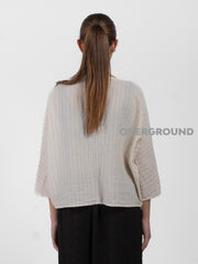 BLUSA OVER ASIMMETRICA RIGATA - OVERGROUND STORE 