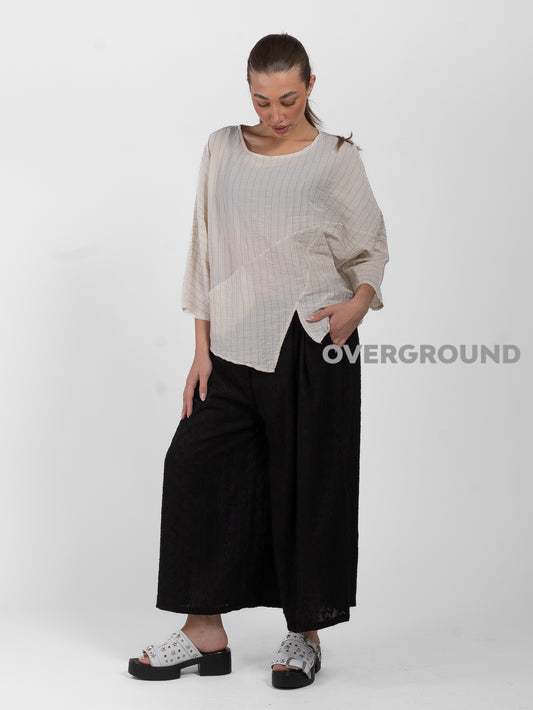 BLUSA OVER ASIMMETRICA RIGATA - OVERGROUND STORE 