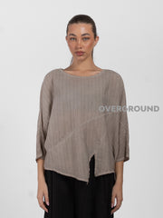 BLUSA OVER ASIMMETRICA RIGATA - OVERGROUND STORE 