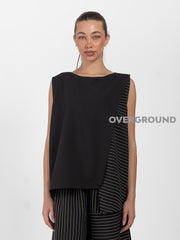 BLUSA SMANICATA ASIMMETRICA RIGATA - OVERGROUND STORE 