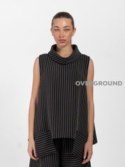BLUSA OVER RIGATA CON COLLO MORBIDO - OVERGROUND STORE 