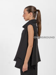 BLUSA OVER RIGATA CON COLLO MORBIDO - OVERGROUND STORE 