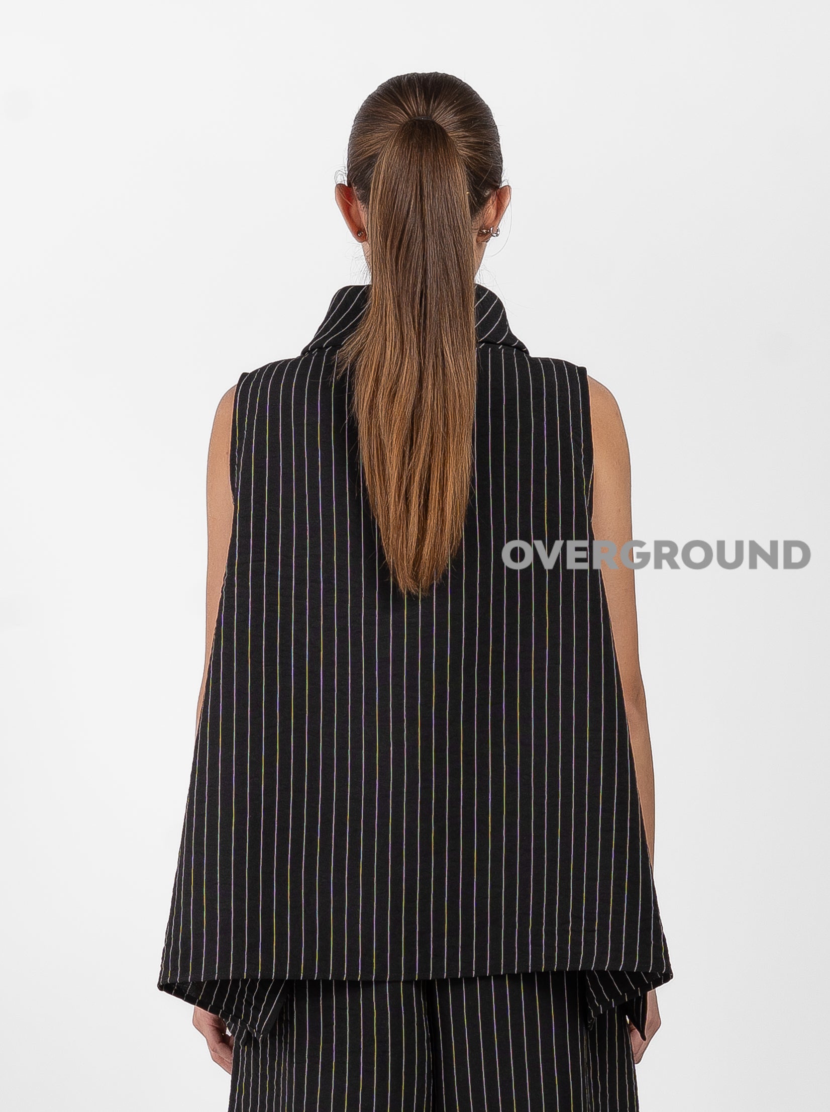 BLUSA OVER RIGATA CON COLLO MORBIDO - OVERGROUND STORE 