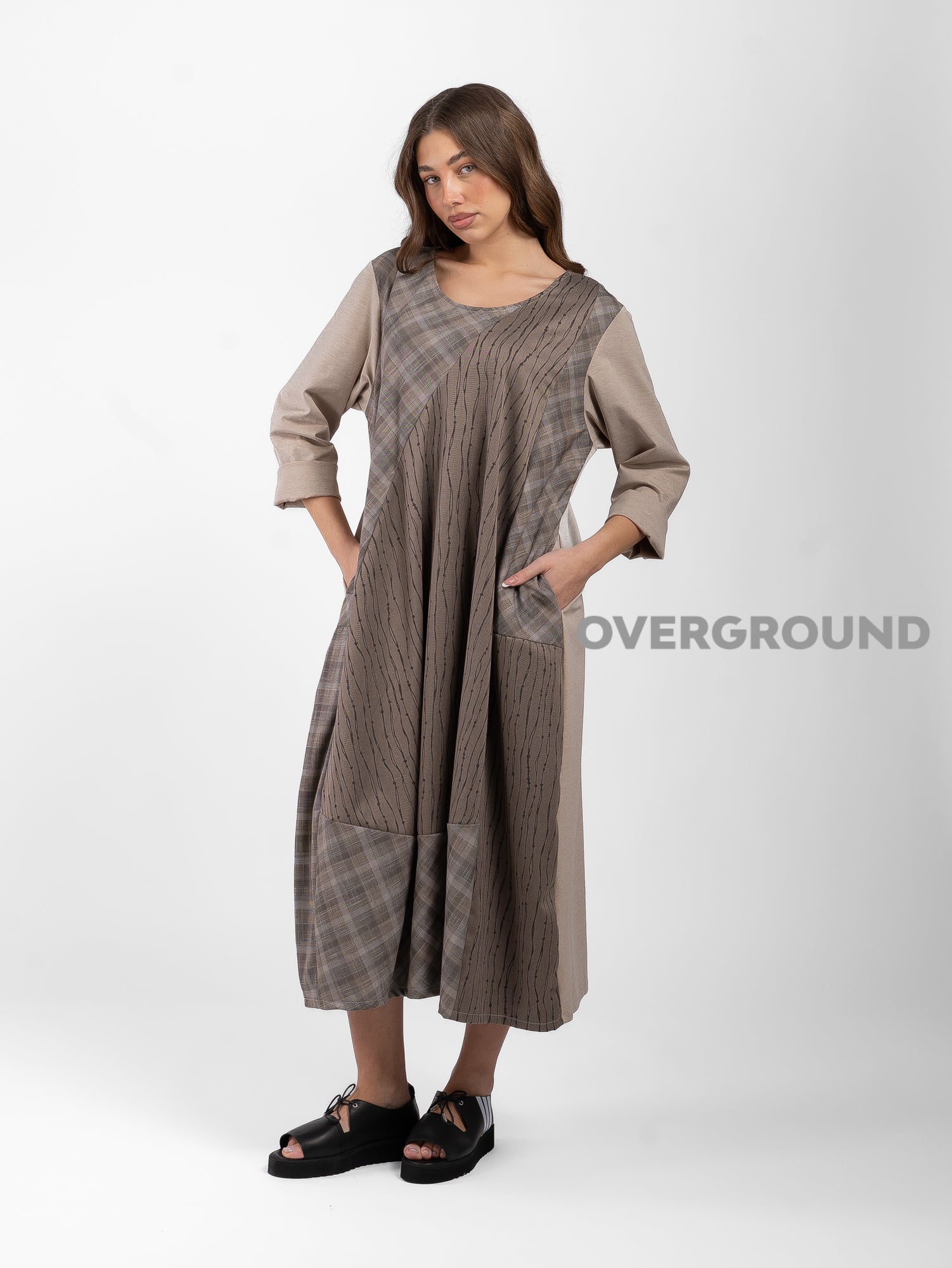 ABITO LUNGO OVER TASCHE LATERALI FANTASIA - OVERGROUND STORE 