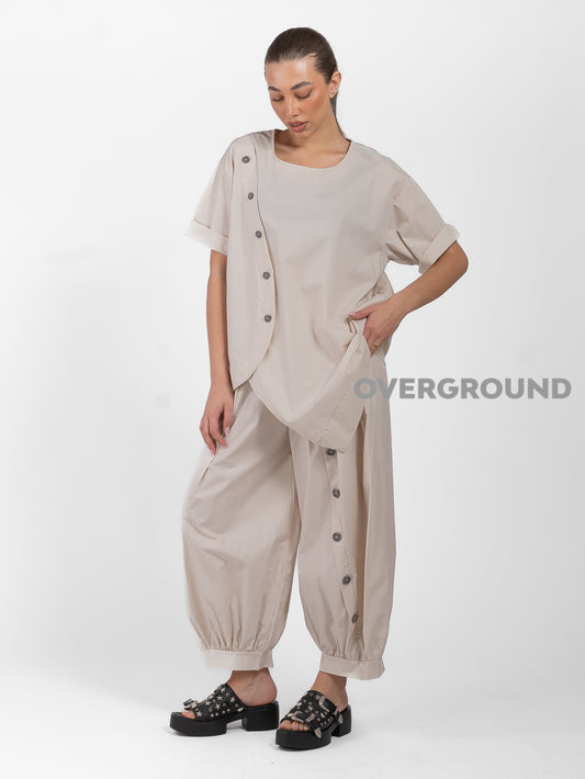 BLUSA OVER CON BOTTONI TRASVERSALI - OVERGROUND STORE 