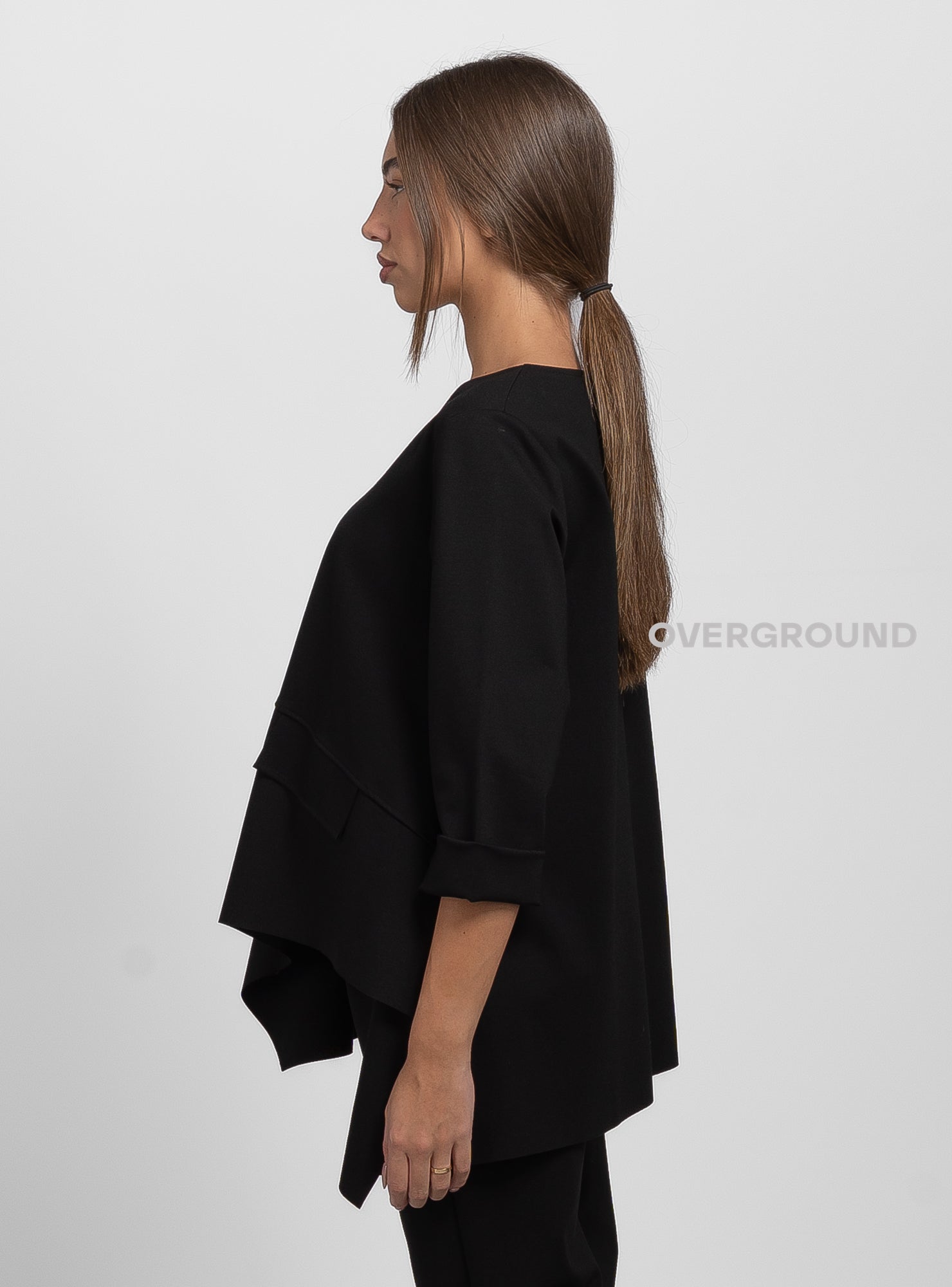 ASYMMETRIC OVER-SIZE BLOUSE WITH SIDE FLAP
