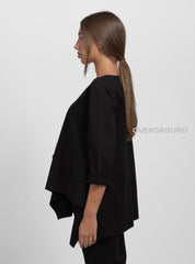 ASYMMETRIC OVER-SIZE BLOUSE WITH SIDE FLAP