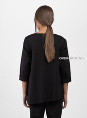 ASYMMETRIC OVER-SIZE BLOUSE WITH SIDE FLAP