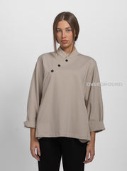 BLUSA CON BOTTONI FRONTALI COLLO COREANA - OVERGROUND STORE 