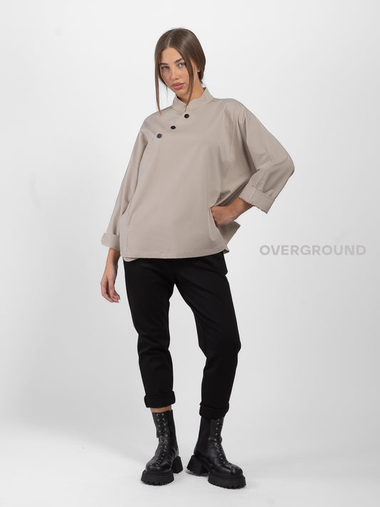 BLUSA CON BOTTONI FRONTALI COLLO COREANA - OVERGROUND STORE 