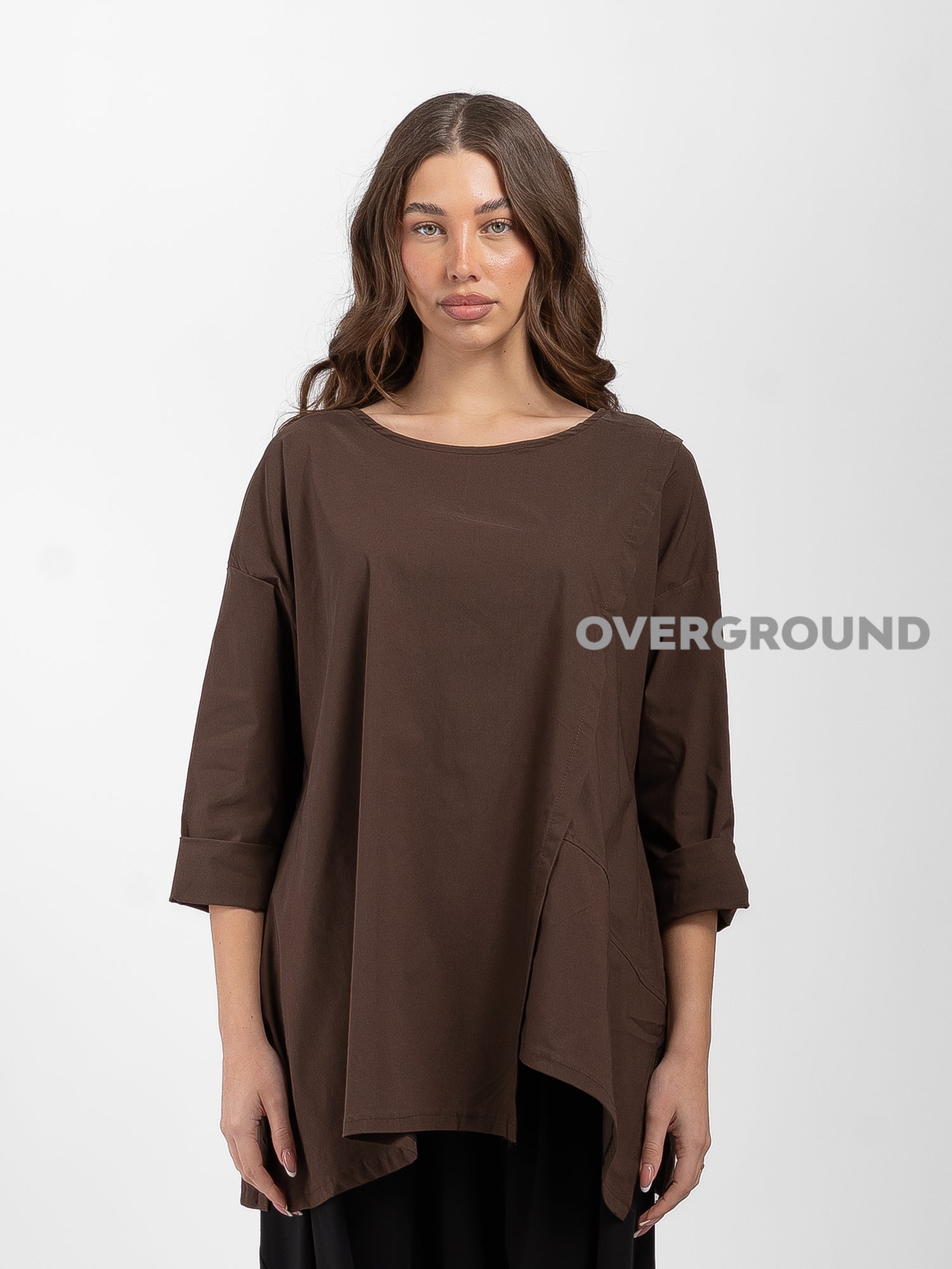 BLUSA ASIMMETRICA CON CUCITURA DAVANTI - OVERGROUND STORE 