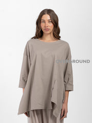 BLUSA ASIMMETRICA CON CUCITURA DAVANTI - OVERGROUND STORE 