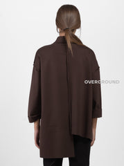 BOAT NECK BLOUSE WITH FRONT SEAMS